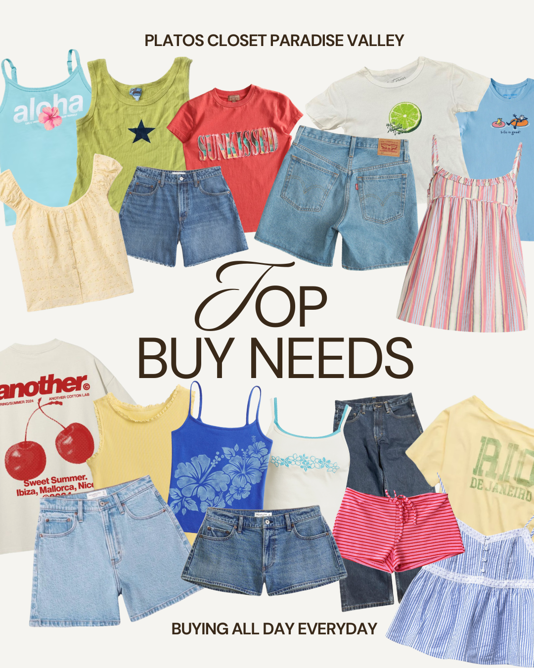 collage of summer clothing trends